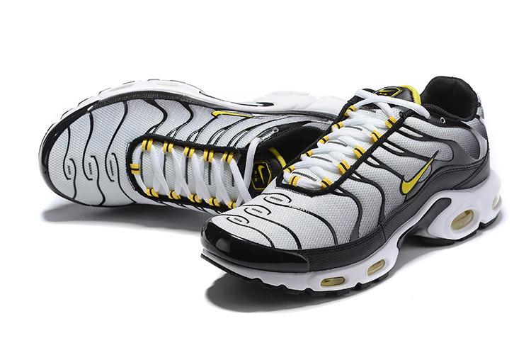 Men Nike Air Max PLUS White Grey Black Yellow